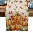thumbnail image 1 of ERUNPONLY Burnt Orange Pumpkins Fall Table Runner - 108 Inch Long Thanksgiving Botanical Berry Rustic Cotton Linen Dress Scarves Farmhouse Table Runner for Kitchen Dining, Coffee Table, 13" x 108", 1 of 8