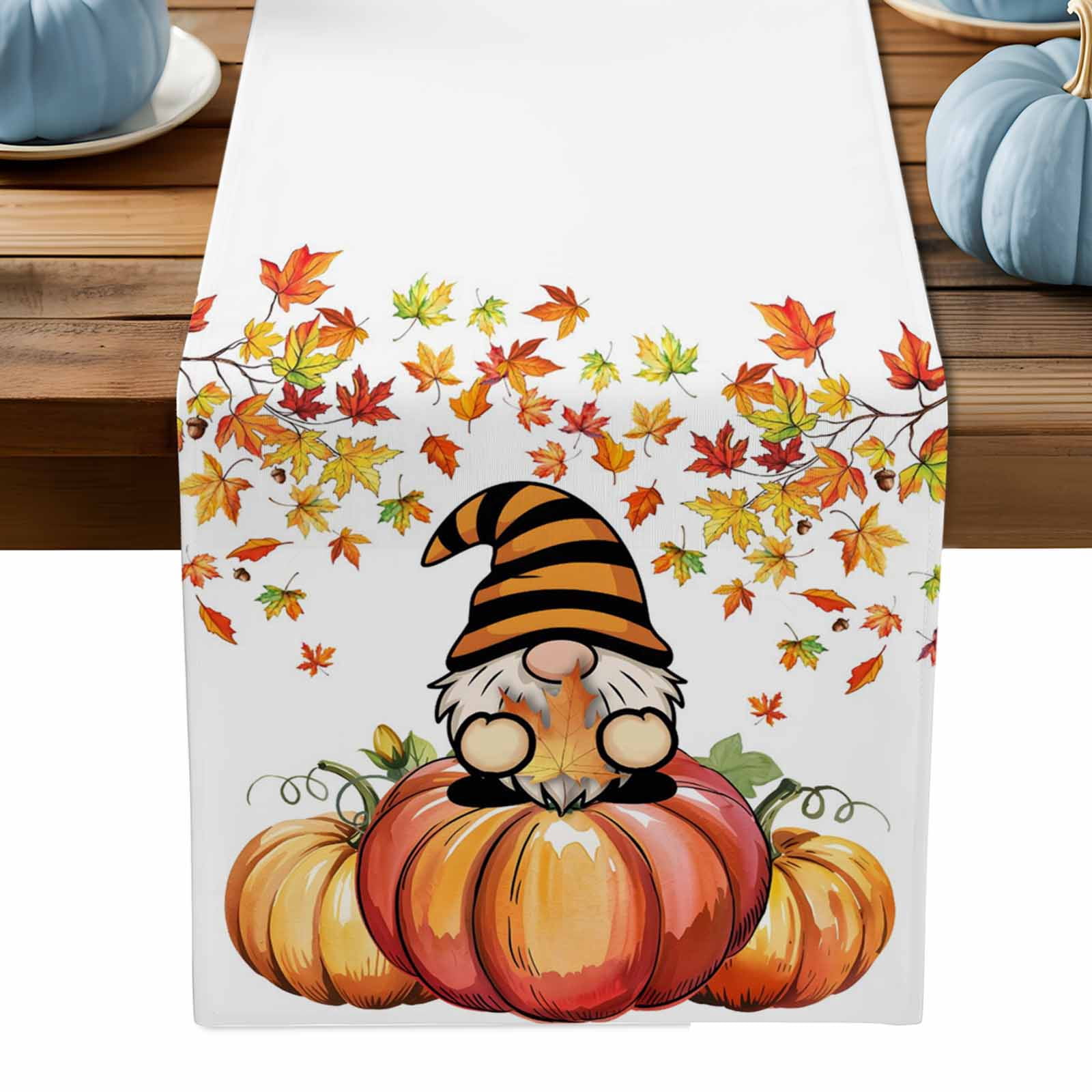 ERUNPONLY Burnt Orange Thanksgiving Table Runner - 72 Inch Long Fall ...