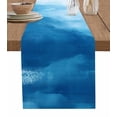 thumbnail image 1 of ERUNPONLY Coastal Sky Blue Table Runner - 90 Inch Long Summer Nautical Ocean Wave Cotton and Linen Blended Dress Scarves Farmhouse Table Runner for Kitchen Dining, Coffee Table, 13"x90", 1 of 8