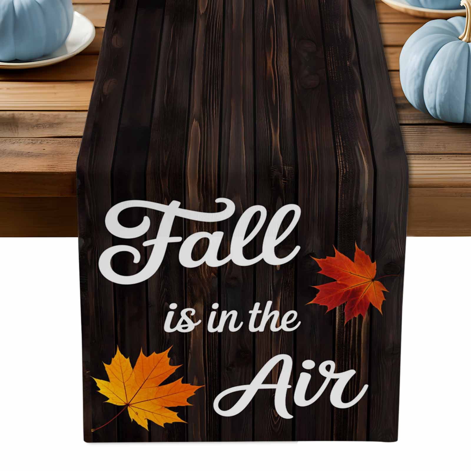 ERUNPONLY Fall Maple Table Runner - 72 Inch Long Thanksgiving Leaves ...
