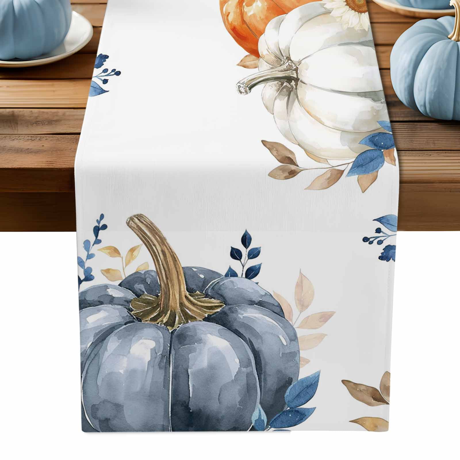 ERUNPONLY Fall Pumpkin Table Runner - 90 Inch Long Thanksgiving ...