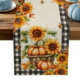 thumbnail image 1 of ERUNPONLY Fall Thanksgiving Table Runner - 72 Inch Long Country Retro Orange Pumpkin Sunflower Cotton and Linen Blended Dress Scarves Farmhouse Table Runner for Kitchen Dining, Coffee Table, 13"x72", 1 of 8