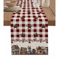 thumbnail image 1 of ERUNPONLY Farm Red Table Runner - 72 Inch Long Brown Western Texas Star Red Plaid Country Cotton and Linen Blended Dress Scarves Farmhouse Table Runner for Kitchen Dining, Coffee Table, 16"x72", 1 of 8