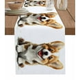 thumbnail image 1 of ERUNPONLY Funny Puppy Table Runner - 36 Inch Long Modern Simple Cute Dog Animal Portrait Cotton and Linen Blended Dress Scarves Farmhouse Table Runner for Kitchen Dining, Coffee Table, 13" x 36", 1 of 8