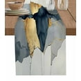 thumbnail image 1 of ERUNPONLY Gold Blue Gray Marble Table Runner - 48 Inch Long Retro Abstract Patterned Art Cotton and Linen Blended Dress Scarves Farmhouse Table Runner for Kitchen Dining, Coffee Table, 13" x 48", 1 of 8