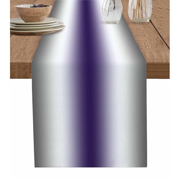 ERUNPONLY Gray Purple Table Runner - 72 Inch Long Modern Gradient Geometric Cotton and Linen Blended Dress Scarves Farmhouse Table Runner for Kitchen Dining, Coffee Table, 18"x72"