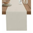 thumbnail image 1 of ERUNPONLY Ivory White Table Runner - 36 Inch Long Modern Pure Ivory White Cotton and Linen Blended Dress Scarves Farmhouse Table Runner for Kitchen Dining, Coffee Table, 13" x 36", 1 of 8