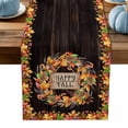 thumbnail image 1 of ERUNPONLY Maple Leaves Fall Table Runner - 72 Inch Long Autumn Botanical Farmhouse Wooden Cotton and Linen Blended Dress Scarves Farmhouse Table Runner for Kitchen Dining, Coffee Table, 16" x 72", 1 of 8