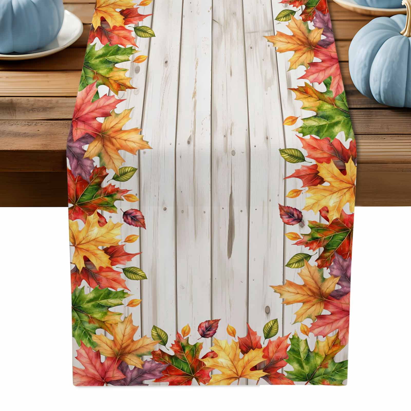 ERUNPONLY Maple Leaves Thanksgiving Table Runner - 90 Inch Long Fall ...
