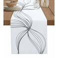 thumbnail image 1 of ERUNPONLY Modern White Table Runner - 72 Inch Long Minimalist Abstract Ribbon A Sketch Rt Cotton and Linen Blended Dress Scarves Farmhouse Table Runner for Kitchen Dining, Coffee Table, 13"x72", 1 of 8