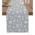 thumbnail image 1 of ERUNPONLY Nautical Grey Table Runner - 36 Inch Long Retro Sailing Boat Map Anchor Rudder Cotton and Linen Blended Dress Scarves Farmhouse Table Runner for Kitchen Dining, Coffee Table, 13"x36", 1 of 8