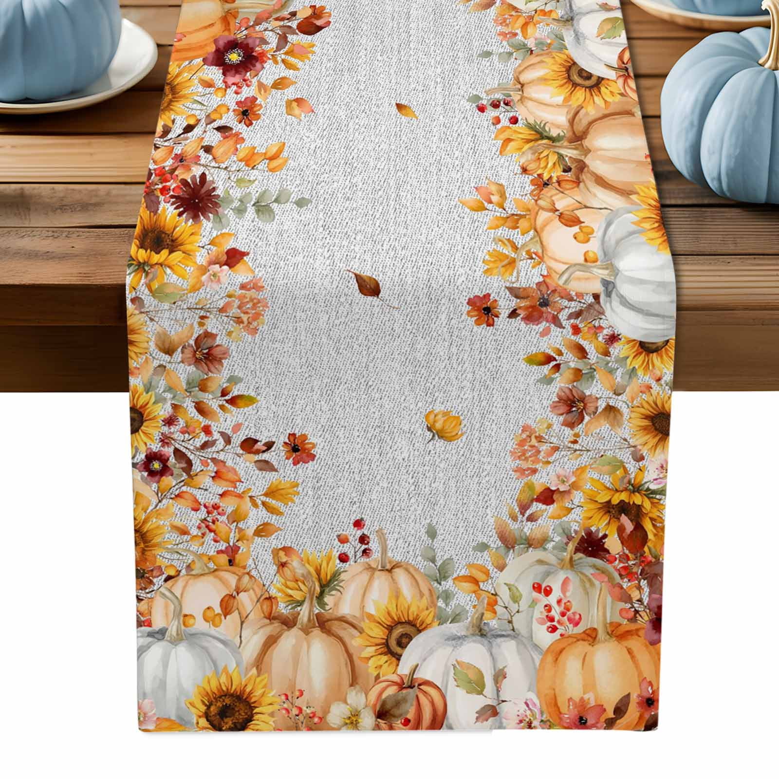 ERUNPONLY Orange Fall Table Runner - 36 Inch Long Thanksgiving Pumpkins ...