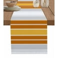 thumbnail image 1 of ERUNPONLY Orange Stripes Table Runner - 72 Inch Long Modern Farmhouse Simple Vertical Lines Cotton and Linen Blended Dress Scarves Farmhouse Table Runner for Kitchen Dining, Coffee Table, 13" x 72", 1 of 8