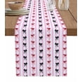 thumbnail image 1 of ERUNPONLY Red Black Bow Table Runner - 120 Inch Long Pink Striped Cute Romantic Art Cotton and Linen Blended Dress Scarves Farmhouse Table Runner for Kitchen Dining, Coffee Table, 13"x120", 1 of 8