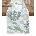 thumbnail image 1 of ERUNPONLY Sage Green Coastal Table Runner - 48 Inch Long Summer Lobster Coral Nautical Cotton and Linen Blended Dress Scarves Farmhouse Table Runner for Kitchen Dining, Coffee Table, 13" x 48", 1 of 8