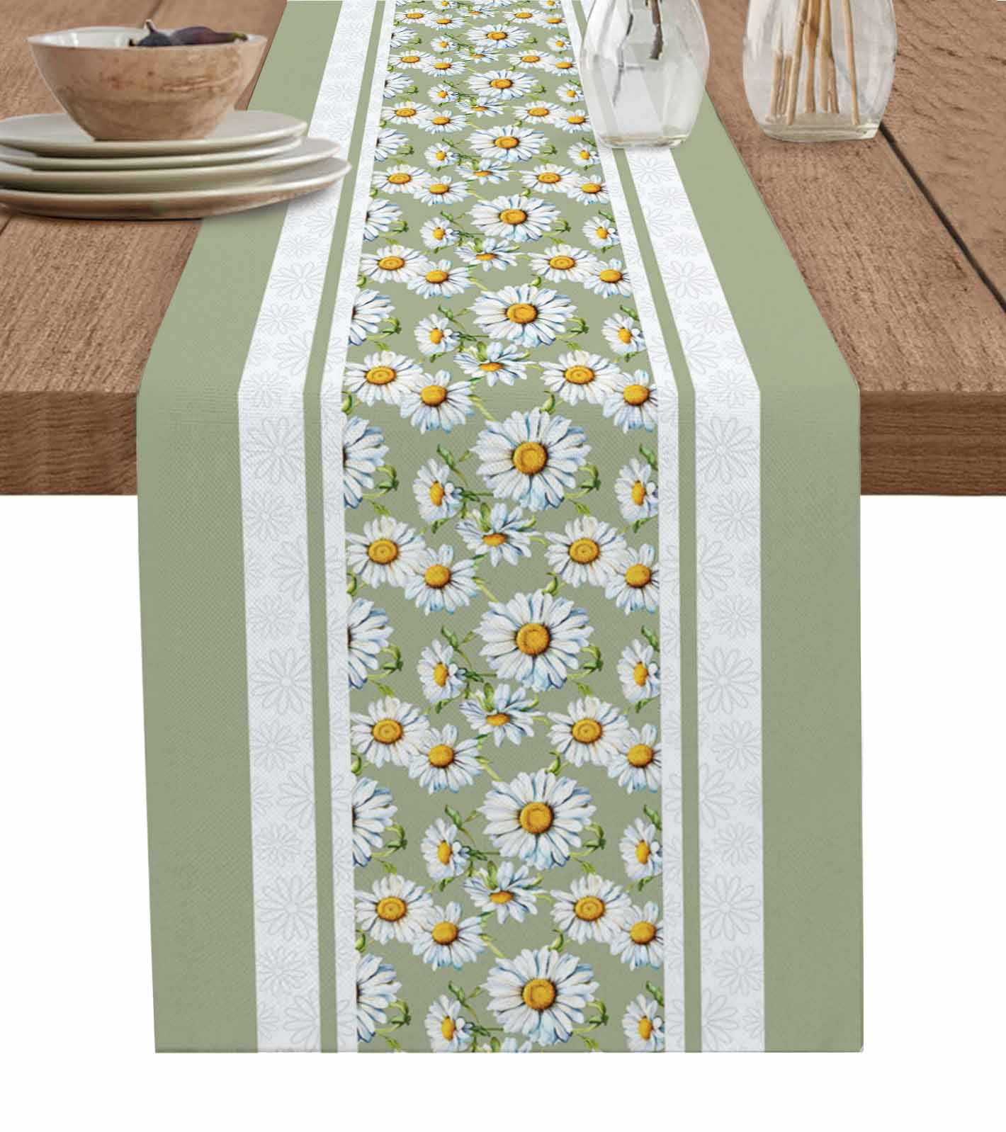 Table Runner Green With Tassels