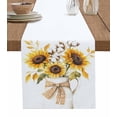 thumbnail image 1 of ERUNPONLY Sunflower Table Runner - 70 Inch Long Farm Country Floral Botanical Plaid Bow Cotton and Linen Blended Dress Scarves Farmhouse Table Runner for Kitchen Dining, Coffee Table, 13" x 70", 1 of 8