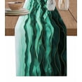 thumbnail image 1 of ERUNPONLY Teal Turquoise Marble Table Runner - 70 Inch Long Abstract Wave Lines Cotton and Linen Blended Dress Scarves Farmhouse Table Runner for Kitchen Dining, Coffee Table, 13" x 70", 1 of 8