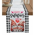 thumbnail image 1 of ERUNPONLY Valentine's Day Table Runner - 36 Inch Long Cartoon Gnomes Love Gray Wooden Plaid Cotton and Linen Blended Dress Scarves Farmhouse Table Runner for Kitchen Dining, Coffee Table, 13"x36", 1 of 8