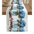 thumbnail image 1 of ERUNPONLY Vintage Flowers Table Runner - 48 Inch Long Bottle Hydrangeas Floral Fruit Plant Cotton and Linen Blended Dress Scarves Farmhouse Table Runner for Kitchen Dining, Coffee Table, 13" x 48", 1 of 8