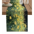 thumbnail image 1 of ERUNPONLY Yellow Spring Floral Table Runner - 90 Inch Long Modern Abstract Art Oil Painting Cotton and Linen Blended Dress Scarves Farmhouse Table Runner for Kitchen Dining, Coffee Table, 13"x90", 1 of 8