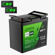 ERYY 12V 100AH LiFePO4 Lithium Battery, 4000+ Deep Cycles Marine & RV Battery with 100A BMS, Lithium Phosphate for Off-Grid Solar System, Boat, Trolling Motors, Fish Finder, Trailer