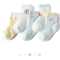 thumbnail image 1 of ERkkoi 5 Pairs Baby Cotton Sock Toddler Ankle Crew Walkers Bootie Slippers Socks 6-12 Months, 1 of 3