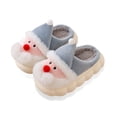 thumbnail image 1 of ERkkoi Christmas Slippers Santa Claus Fuzzy Slippers For Kids Memory Foam Non-Skid Bottoms Winter Warm House Slippers Funny Cozy Cute Indoor Shoes Grey 10.5-11 Years, 1 of 7