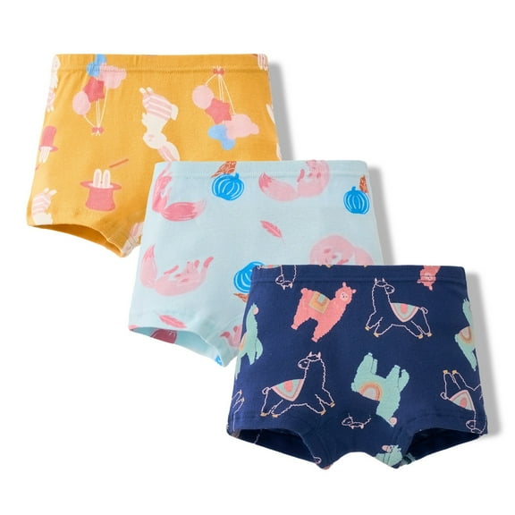 ERkkoi Girls Boys Briefs Toddler Little Girl Cotton Soft Panties Kids Cartoon Briefs Breathable Boyshorts 3 Packs 2-3 Years
