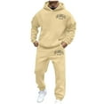 thumbnail image 1 of ERkkoi Men's Sweatsuits Set 2 Piece Hoodie Outfit Jogging Tracksuits for Men Casual Athletic Long Sleeve Pullover Suit Set Khaki XXL, 1 of 5
