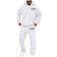 thumbnail image 1 of ERkkoi Men's Sweatsuits Set 2 Piece Hoodie Outfit Jogging Tracksuits for Men Casual Athletic Long Sleeve Pullover Suit Set White XXXL, 1 of 5