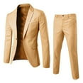 thumbnail image 1 of ERkkoi Prom Suits for Men Slim Fit One Button Formal Tuxedo Suits Blazers Jacket and Dress Pants 2 Piece Set For Wedding Business Party Khaki XXL, 1 of 4