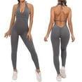 thumbnail image 1 of ERkkoi Shapewear Bodysuits For Women Crisscross Backless Yoga Workout Sport Activewear Body Suits For Womens Grey M, 1 of 8