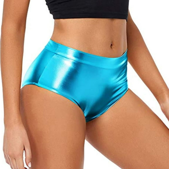 ERkkoi Shorts For Women High Waisted Metallic Booty Rave Bottoms Dancing Night Club Booty Shorts For Women Sexy BU1 S