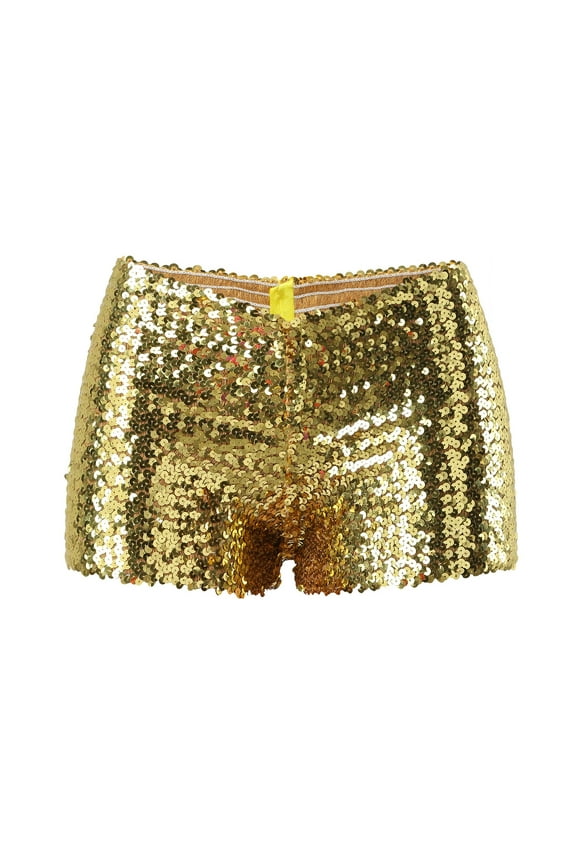Shorts For Women Metallic Shiny Shorts Sparkly Rave Short Pants Party Womens Booty Shorts Gold L