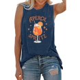 thumbnail image 1 of ERkkoi Summer Tops For Women Graphic Tank Tops Casual Aperol Spritz Floral Sleeveless Beach Womens Camisole Vacation Shirt Cami Navy L, 1 of 4