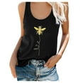 thumbnail image 1 of ERkkoi Summer Tops for Womens Graphic Tank Tops Casual Size Print Round Plus Sleeveless Neck Womens Vacation Tank Camisole Black XL, 1 of 7