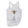 thumbnail image 1 of ERkkoi Summer Tops for Womens Graphic Tank Tops Casual Size Print Round Plus Sleeveless Neck Womens Vacation Tank Camisole White M, 1 of 8