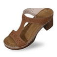 thumbnail image 1 of ERkkoi Women's Wedge Sandals Comfortable Open Toe Platform Casual Dressy Cork Summer Dress Shoes Brown 6.5, 1 of 9