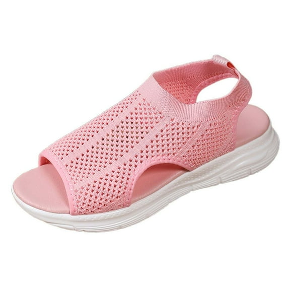 ERkkoi Womens Comfortable Orthopedic Sandals Arch Support Ladies Walking Sport Athletic Sandals Open Toe On Plantar Fasciitis Platform Dress Sandal Pink 7.5