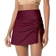 thumbnail image 1 of ERkkoi Womens High Waisted Swim Skirt with Split Sporty Drawstring Skirted Swim Bottom with Built-in Panty M, 1 of 9