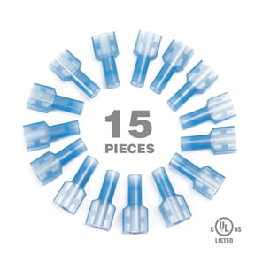 EverStart 15-Piece 1614 Gauge Female Slide Wire Connectors, Blue