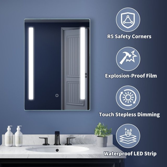 ESDIY 20X28 LED Bathroom Mirror with Lights,Dimmable,Lighted Bathroom