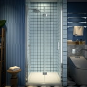 Exbrite Adapt Bifold Shower Door 34-36 in.W x 72 in.H Pivot Swing Shower Doors,Chrome,Clear Tempered Shower Glass