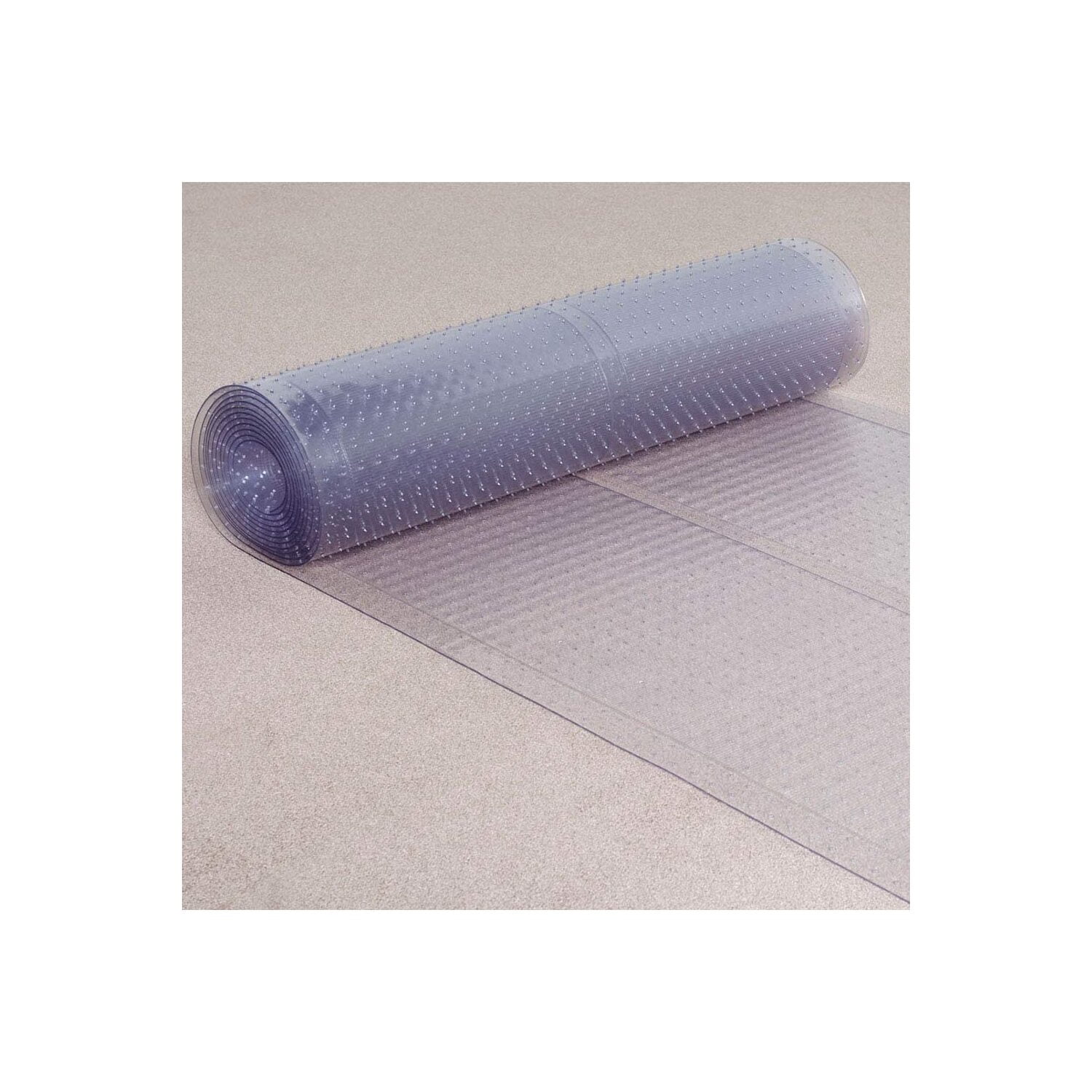 Clear Vinyl Ribbed Carpet Runner with Cleated Backing