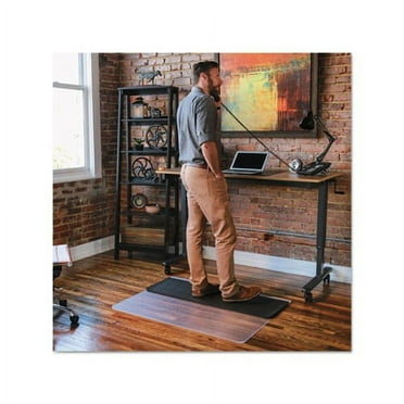 ES Robbins 45 x 53 Sit or Stand Mat for Carpet and Hard Floor, Rectangular, Clear/Black