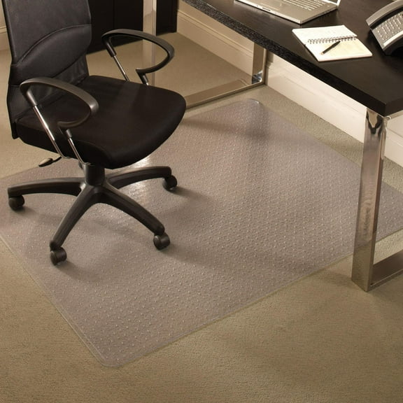 ES Robbins Chair Mat for Carpet - Medium Pile, 48" x 96" Rectangle, Clear