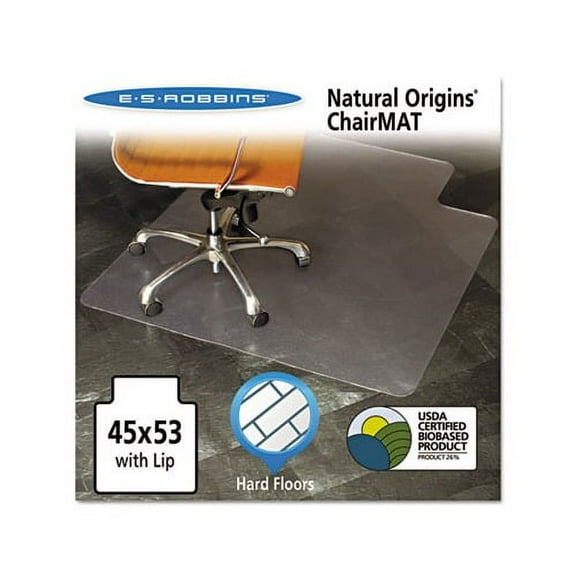 ES Robbins Natural Origins 45 x 53 Chair Mat for Hard Floor, Rectangular with Lip