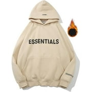 ESSTYLE ES-SENTIAL Hoodies for Men Women,ES-SENTIAL STYLE Letter Graphic Hip Hop High Street Sweatshirt,Loose Oversize Unisex Streetwear Pullover