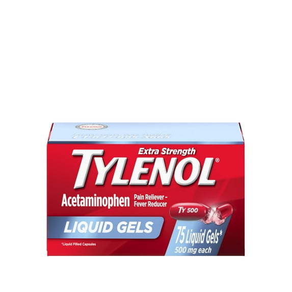 Tylenol Extra Strength Liquid Gels, 500mg Acetaminophen, 75 Count